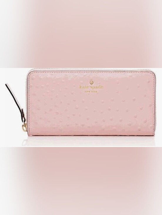 kate spade Handbags - Kate Spade,  Bluch Pink Zip-Around Wallet with Gold Logo